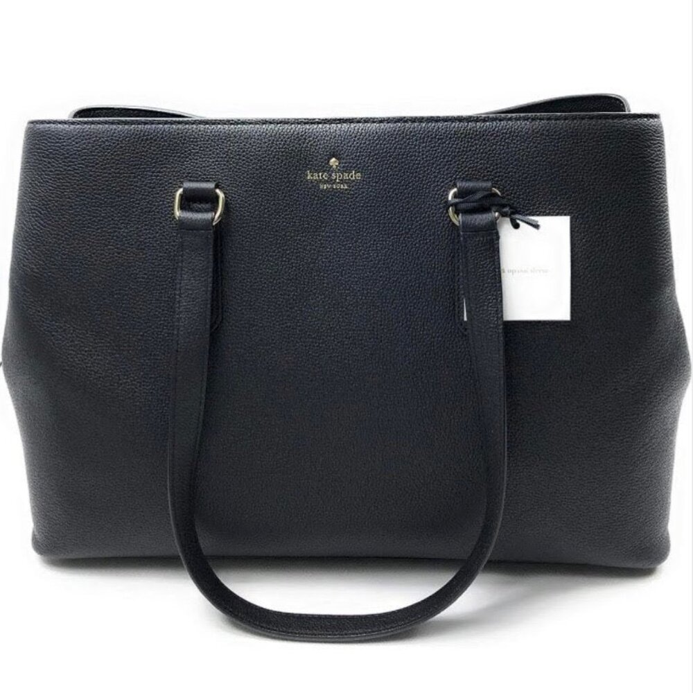 Kate Spade Larchmont Avenue Evangelie Satchel - Black with Gold Hardware - Picture 2 of 14